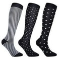 thumbnail image 2 of Three Pair Colorful Compression Socks for Men and Women Sports Travel and Running, 2 of 8