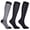Black, variant on 3 Pack Compression Socks Unisex Colorful Patterned Graduated Quick Dry Breathable Leg Support Stockings for Running Cycling Travel
