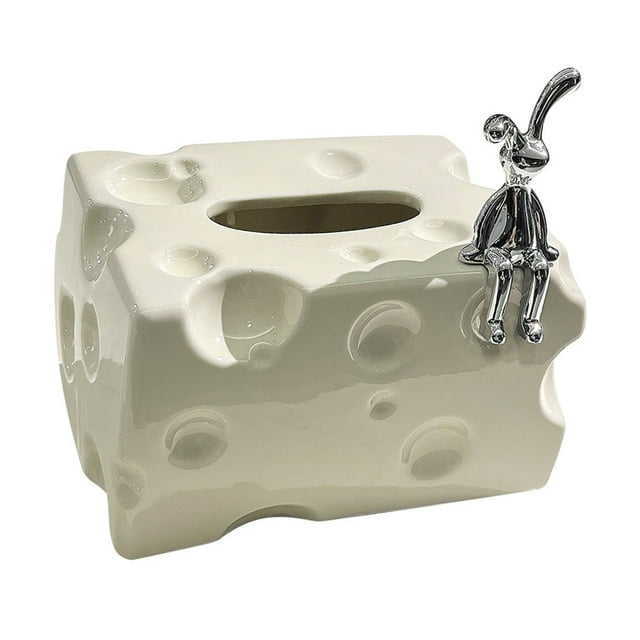 Cubierta De Caja De Pañuelos De Cerámica, Elegante Soporte Para Sala De Estar De Gran Capacidad, Elegante Accesorio Decorativo Para Mesa De Centro