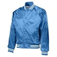 thumbnail image 2 of Augusta L Satin Baseball Jacket/Striped Trim Columbia Blue/White 3610, 2 of 4