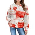 thumbnail image 4 of UACY Toddler Girls Christmas Hooded Sweatshirt, Snowman Graphic Long Sleeve Oversized Festive Pullover Top, Holiday Fashion Clothes for Girls (Multicolor, 7-8 Years), 4 of 6