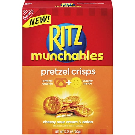 Nabisco Ritz Munchables Cheesy Sour Cream & Onion Pretzel Crisps, 12.25 oz