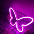 thumbnail image 5 of Letrero de neón para decoración de habitación rosa, letrero LED de mariposa estética para dormitorio, pared, escritorio, luz de neón para habitación preppy, USB/funciona con pilas, 5 of 5