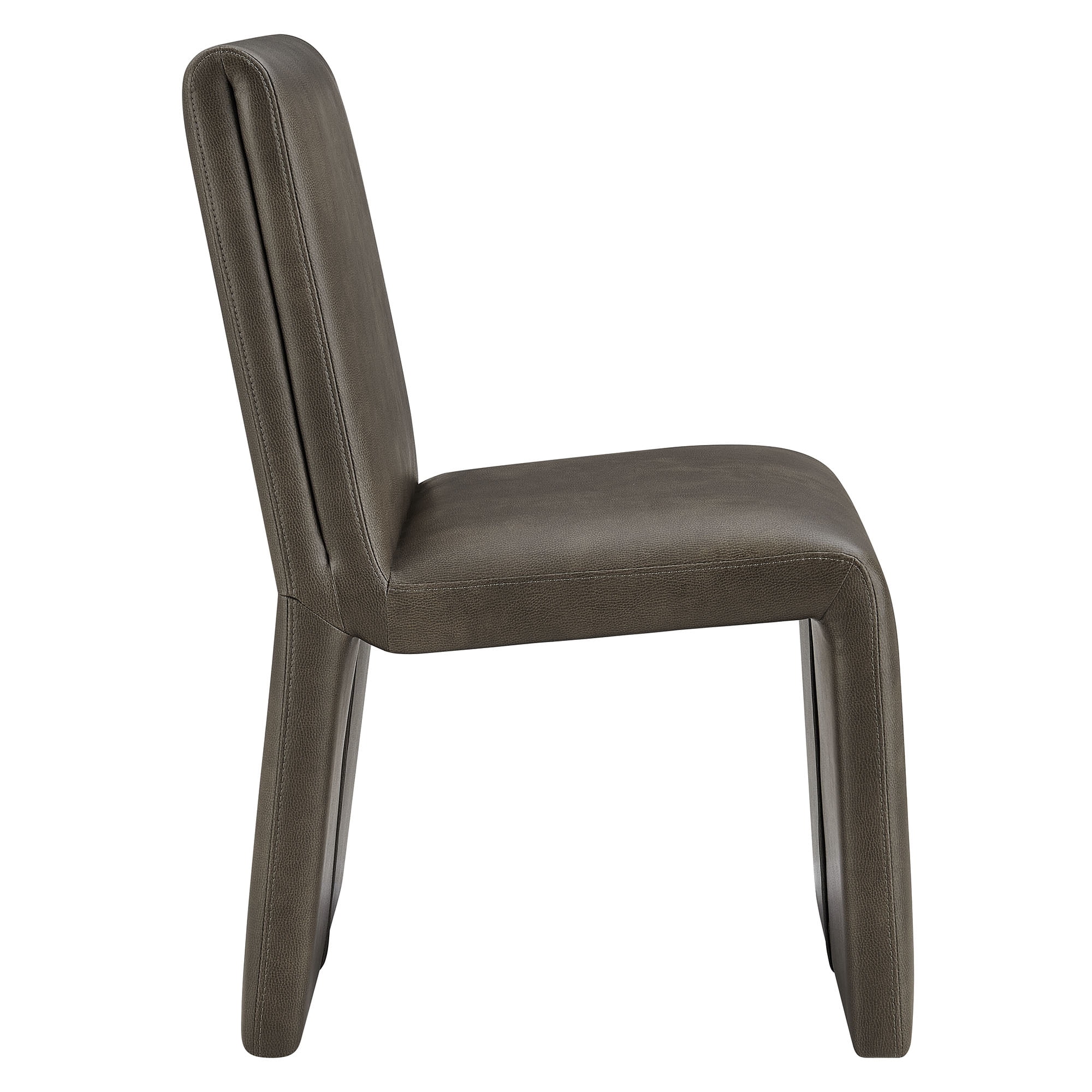 Emory Vegan Leather Dining Side Chair in Mushroom