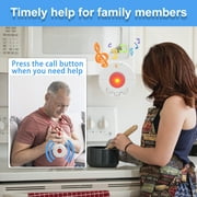 Wireless Caregiver Pager with 3 SOS Call Buttons,life Alert System for Elderly Patient - 2 Receiver+2 Neck Hanging Button+1 Watch Button