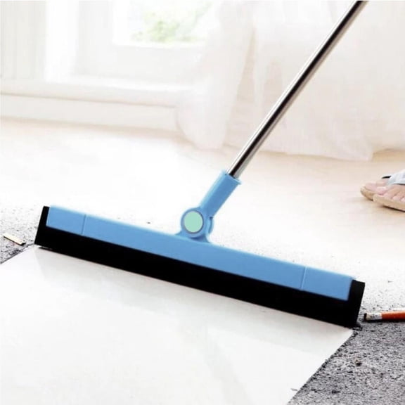 Window Cleaning Squeegee, Floor Squeegee for Concrete Floor, 14X48 in Stainless Steel Handle, Water Removal, Bathroom Shower, Light Blue, 1 Pc