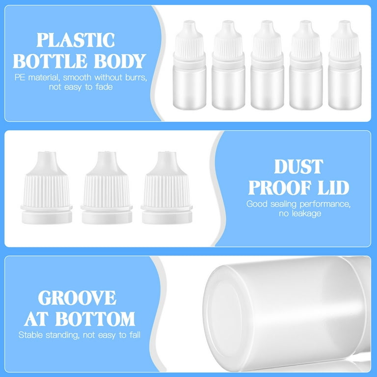 10Pcs 10ml Transparent Mini PE Plasitc Squeeze Bottle, Squeezable Eye Drop  Bottle, Plastic Dropper Bottle For Tattoo Liquid, Medicine Liquid, Ink Etc.  Plastic Dropper Bottles, Empty Squeezable Dropper Bottle with Cap,  Refillable