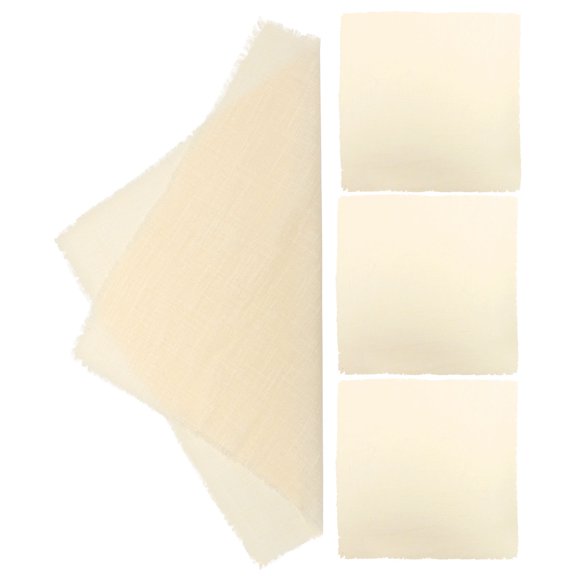 ETEREAUTY Set of 4 Reusable Beige Cotton Linen Napkins for Weddings, Dinner Parties, and Special Events
