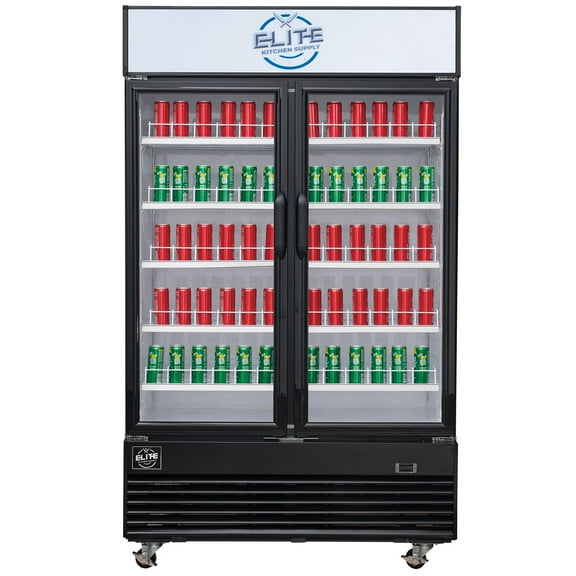 39 in. Two Swing Door Upright Commercial Beverage Drink Merchandiser Refrigerator Cooler 34 Cu.Ft. NSF Certified