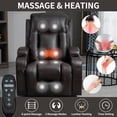 thumbnail image 3 of Sesslife Lift Recliner Chair for Adults, Electric Power Lift Recliners with Heat and Massage, Reclining Mechanism Electric Recliner with USB Port, Cup Holders, for Living Room Home, Dark Brown, 3 of 7
