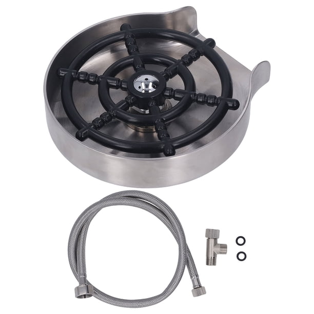 Barra de enjuague de vidrio para fregadero de cocina, arandela de taza automática de alta presión, arandela de taza de acero inoxidable para fregadero, diámetro de rosca EU 3/8, 16mm