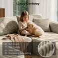 thumbnail image 4 of BELHOME 108" U-Shaped Sectional Sofa Boneless Couch, Modular Cloud Couch 50D High-Resilience Foam Compression Sofa, No Assembly Required, Corduroy Deep Seat Sofa for Living Room Apartment, 4 of 10