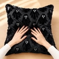 thumbnail image 2 of Clearance 2 Pack Halloween Decor Embroidery Pillow Covers - 18"x18" Soft Cute Black Ghost Pillow Cover, Halloween Decorations Gift for Spooky Season & Cozy Fall Decor, 2 of 8