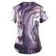thumbnail image 3 of Uniforme de trabajo estampado SCZ Mujer Camiseta de bolsillo Top de manga corta Morado oscuro 4xl, 3 of 3