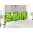 thumbnail image 2 of Bamboo Print Headboard, Close up of Bamboo Sprouts Stems Nature in Tropical Rain Forest Wildlife Feng Shui, Upholstered Decorative Metal Bed Headboard with Memory Foam, Full Size, Green, by Ambesonne, 2 of 4