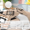 thumbnail image 2 of Triangle Combination Pattern Bedding Duvet Cover Set Queen Size 4 Pieces Black White Brown Retro Decor Bedding Set with Zipper Closure, 1 Comforter Cover 90x92 Inches 1 Flat Sheet & 2 Pillow Cases, 2 of 7