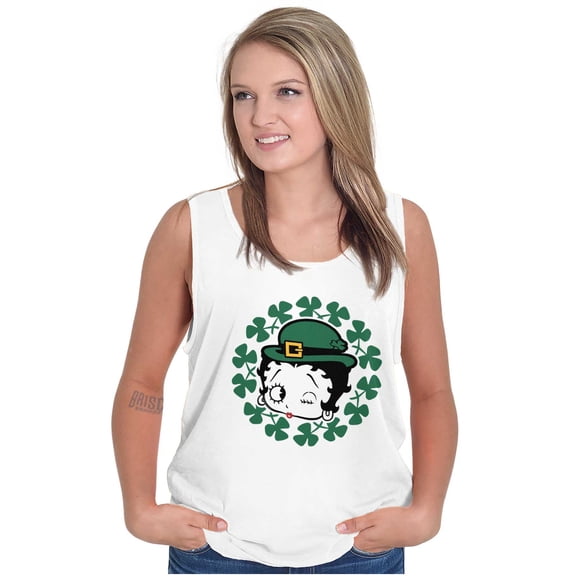 Betty Boop St Patricks Day Leprechaun Tank Top Tee Shirt Women Brisco Brands S
