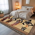 thumbnail image 5 of 6x9 Area Rugs, African Black Women Non-Skid Rubber Backing Large Rectangle Rugs - Living Room Bedroom Home Office, Boho Ethnic Tribe Vintage Brown Indoor Floor Mat Carpets Washable Rug, 5 of 9