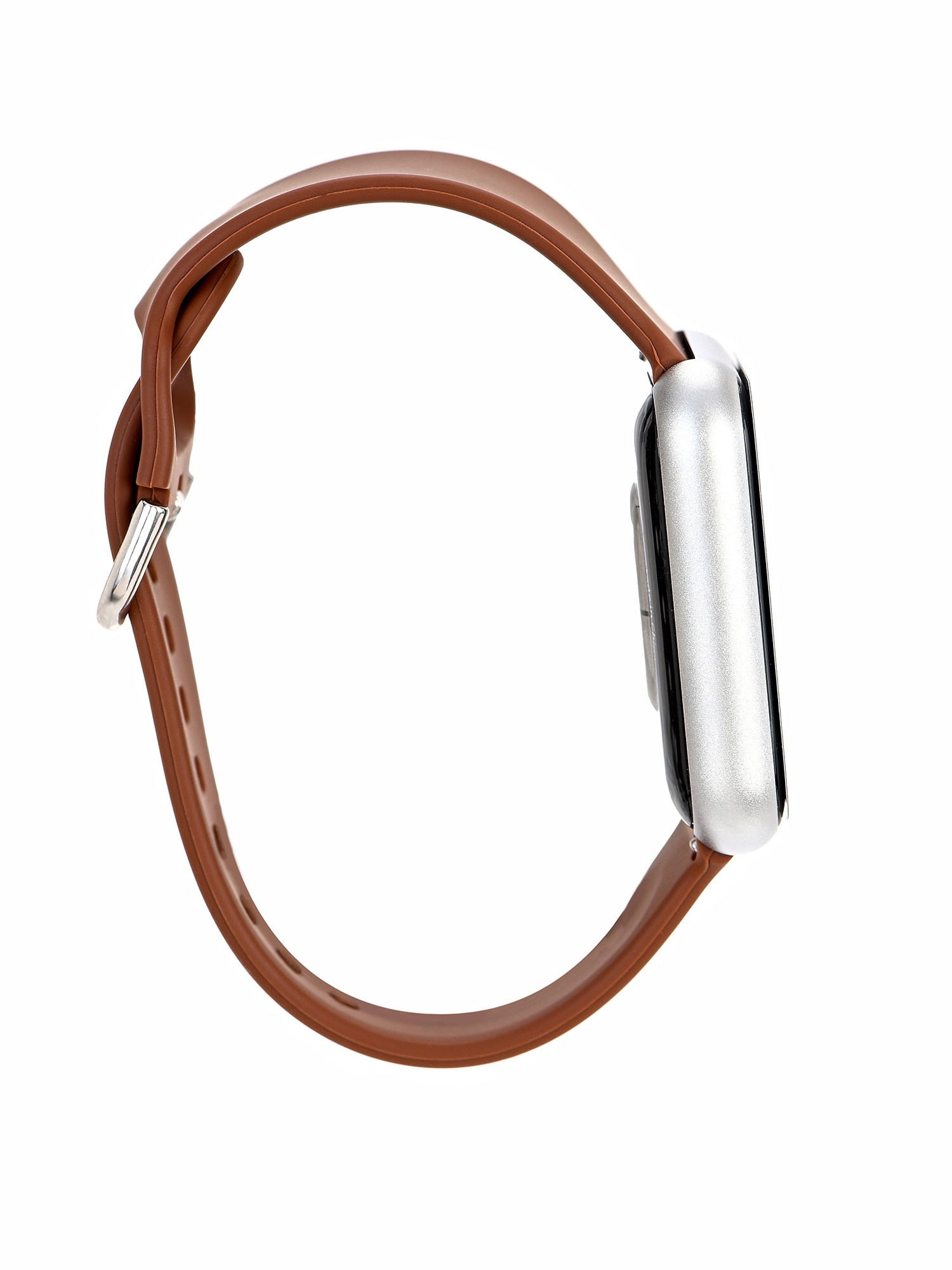 iTech Fusion 3 Unisex Adult Rectangular Smart Watch, Chocolate, Silicone Strap