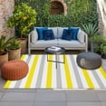 thumbnail image 2 of Yellow Stripe Outdoor Rug for Patio/Deck/Porch, Non-Slip Large Area Rug 5 x 7 Ft, Geometric Grey White Vertical Striped Indoor Outdoor Rugs Washable Area Rugs, Reversible Camping Rug Carpet Runner, 2 of 8