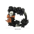 thumbnail image 3 of Kezqiaxn Halloween Wreaths for Front Door Clearance Halloween Skeleton Wreath - Artificial Flower Garland for Festive Decorations - Door Hanger Wall Hanging Great for Spooky Season Black, 3 of 7