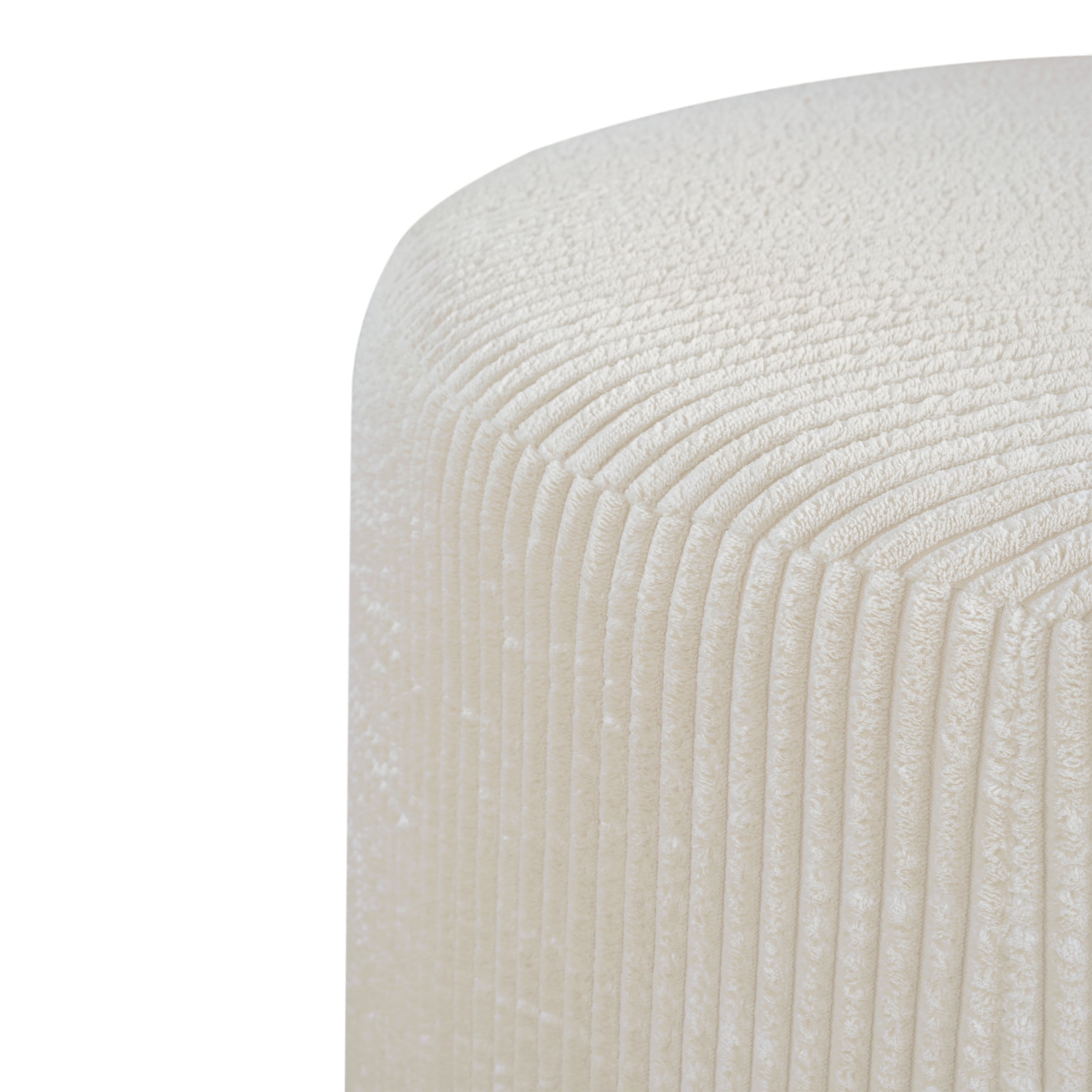 Christopher Knight Home 30" Corduroy Upholstered Round Ottoman, Wood Frame, Beige