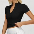 thumbnail image 5 of WERYOUNG Seamless Yoga Short Sleeve T Shirts For Women With Front Zipper Lightweight Breathable Running Gym Tees Versatile Tops L, 5 of 6