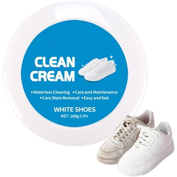 White Shoe Cleaner Cream,White Shoes Cleaning Cream,Multipurpose No-Wash Solid Comes with Sponge Removes Stains