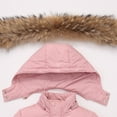 thumbnail image 5 of Jinhomg Toddler Baby Boy Girl Winter Snow Suit 2 Piece Waterproof Snowsuit Set Hooded Puffer Jacket and Snow Bib Pants Kids Ski Suits Pink 1 Years, 5 of 9