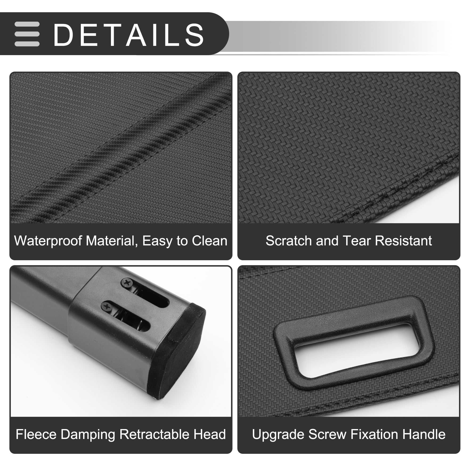 Unique Bargains Retractable Cargo Cover for Hyundai Santa Fe 2019-2023 Rear Trunk Shade