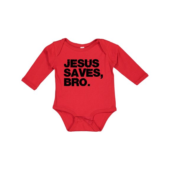 Inktastic Jesus Saves Bro Christian Boys or Girls Long Sleeve Baby Bodysuit