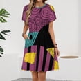 thumbnail image 2 of Something In The Wind Graphic Dress Summer Street Style Dresses Female Short Sleeve Printed Sundress, 2 of 7