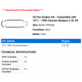 thumbnail image 2 of Oil Pan Gasket Set - Compatible with 1971 - 1980 Chrysler Newport 5.9L V8 1972 1973 1974 1975 1976 1977 1978 1979, 2 of 2