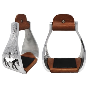 Horse Tack Western Adjustable Aluminum Horse Stirrup With Rubber Foot Pad Lightweight Licol Cheval