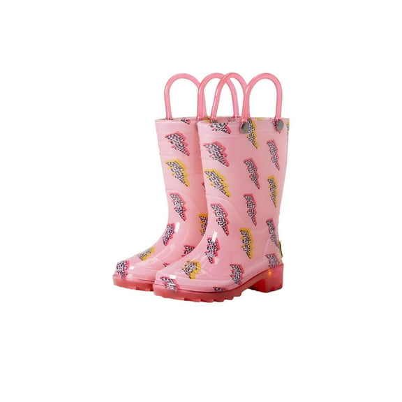 Western Chief Pink Lightning Lighted PVC Rain Boot Pink  24126219P Pre-School Size 1