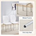 thumbnail image 6 of Hi loPres Set of 6 Modern Dining Chairs, White PU Leather Side Chairs with Ergonomic Vertical Striped Back and Silver Metal Legs for Kitchen, Office, 6 of 6