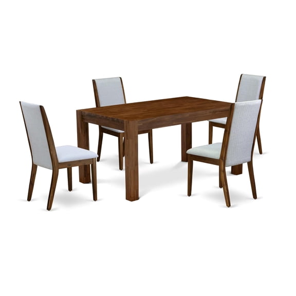 East West Furniture Celina 5-piece Wood Dining Set in Natural