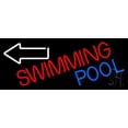 thumbnail image 1 of Swimming Pool With Arrow LED Neon Sign 13 x 32 - inches, Clear Edge Cut Acrylic Backing, with Dimmer - Bright and Premium built indoor LED Neon Sign for Bar decor., 1 of 7
