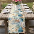 thumbnail image 4 of Teal Blue Coastal Table Runner 90 Inches, Summer Beach Starfish Shell Coral Nautical Retro Bed Runner Dresser Scarves Tabletop for Indoor Outdoor Parties/Ceremony/Banquet, 13" x 90", 4 of 8