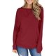 thumbnail image 1 of Sudadera informal de cuello redondo de color puro para mujer$ Camiseta informal de cuello redondo de color puro de otoño$Top informal de cuello redondo de otoño para mujer Fokelyi HMHZ1849-8, 1 of 5