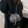 thumbnail image 2 of Glitter Bucket Bags for Women, Sparkly Purse with Hardware Chain Drawstring and Detachable Chain, Sequin Purses, 2 of 8