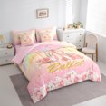 thumbnail image 3 of jejeloiu Chic Ballet Shoes 7-Piece Twin Bedding Sets,Colorful Rainbow Bedding Comforter Set,Pink Flower Floral Sheet Sets For Princess,Microfiber Bedroom Decor Reversible, 3 of 8