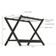 thumbnail image 2 of M&T Displays Beech Wood Folding Luggage Rack with Woolen Strips and Shelf for hotel, gym, spa, 200 lbs Carriage Capacity (Black, 18x30), 2 of 7