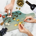 thumbnail image 4 of Birds Cutting Board, Silhouette of Boy Carried by Flying Pigeons Inspiration Follow Your Dreams Print Home, Tempered Glass Cutting and Serving Board, Wine Bottle Shape, Multicolor, by Ambesonne, 4 of 5
