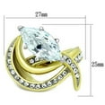 thumbnail image 2 of Womens Rings Two-Tone IP Gold (Ion Plating) 316L Stainless Steel Ring with AAA Grade CZ in Clear TK1546, 2 of 4