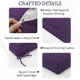 thumbnail image 2 of Pakunoda 4 Set of Waterproof Outdoor Deep Seat Cushion Replacement Slipcovers, 19" x 19" Patio Furniture Cushion Covers, Outdoor Cushion Covers with Zipper for Patio Furniture, Purple, 2 of 7