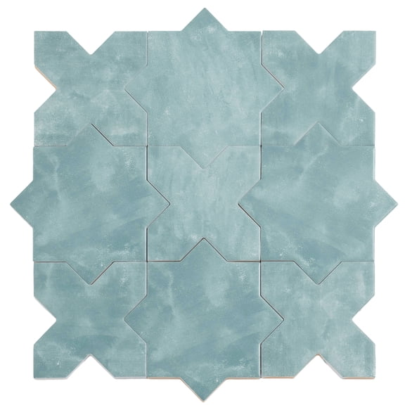 Siena Pistachio Green 5" Star with Cross Matte Ceramic Wall and Floor Tile (10.76 sq ft/case) - 54 Pack