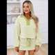 thumbnail image 5 of Conjunto de Dos Piezas A Rayas para Mujer, Sudadera Informal con Falda y Larga, Conjunto de Estar por Casa A Juego. Amarillo-Verde XL, 5 of 9