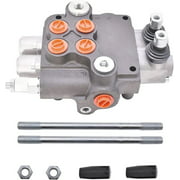 2 Spool Hydraulic Directional Double Acting Control Valve for Tractor Loader w/ Joystick, 21GPM, SAE Ports, 3600 PSI