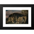 thumbnail image 2 of Samuel Raven 24x17 Black Modern Framed Museum Art Print Titled - Sleeping Lion and Lioness (1823-1830), 2 of 5